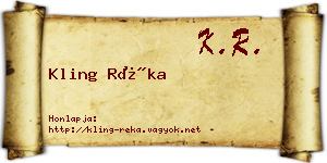 Kling Réka névjegykártya