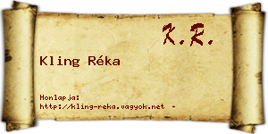 Kling Réka névjegykártya